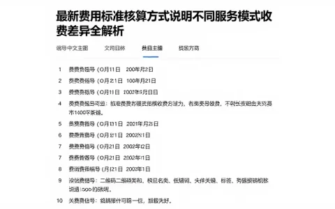 最新费用标准核算方式说明不同服务模式收费差异全解析